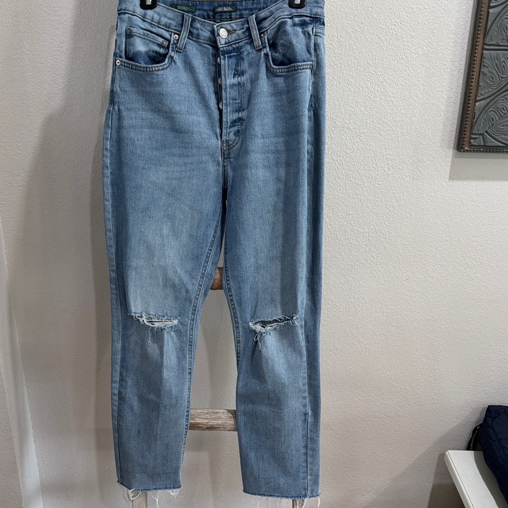 Wild Fable Light Blue Denim with Cutouts/Holes in Knees Jeans Size 10